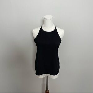 Tobi Cami Tank Top Halter Criss Cross Back Strappy Lightweight High Neck Black